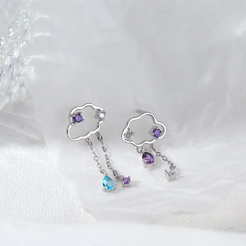 Модные серебряные серьги с кисточками и облаками для женщин модные брендовые