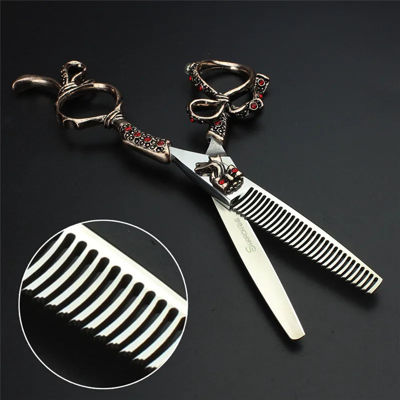 Распродажа черные японские ножницы для волос 6 дюймов Тефлоновые дешевые