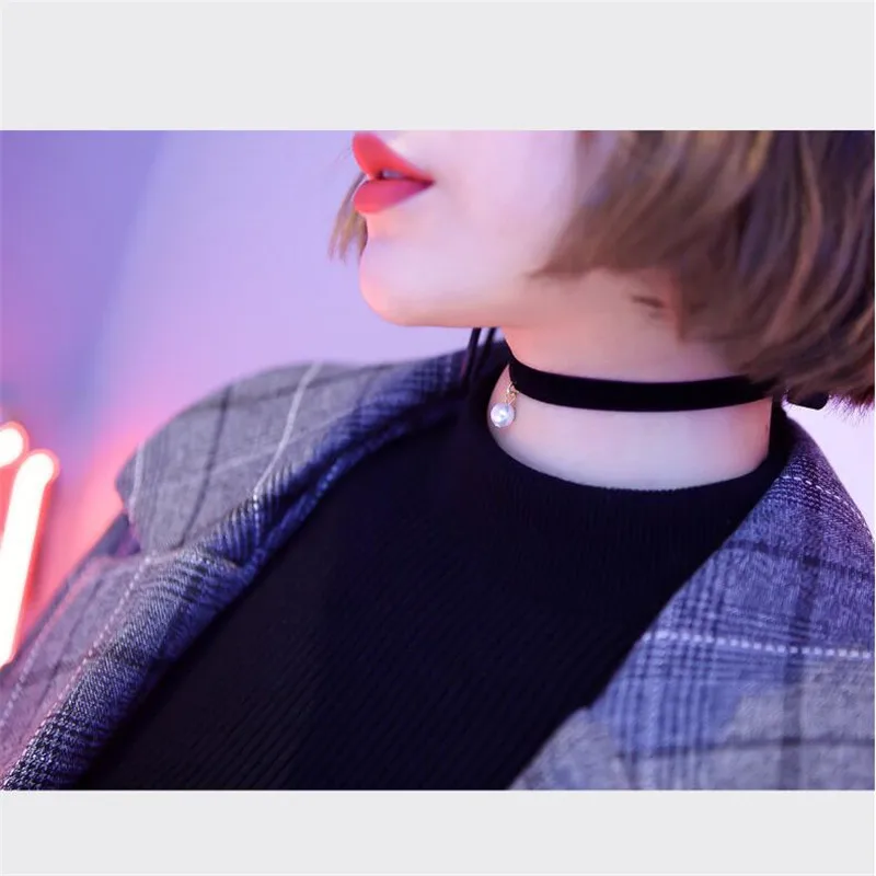 Шикарное многоцветное длинное бархатное ожерелье-чокер s для женщин модное колье