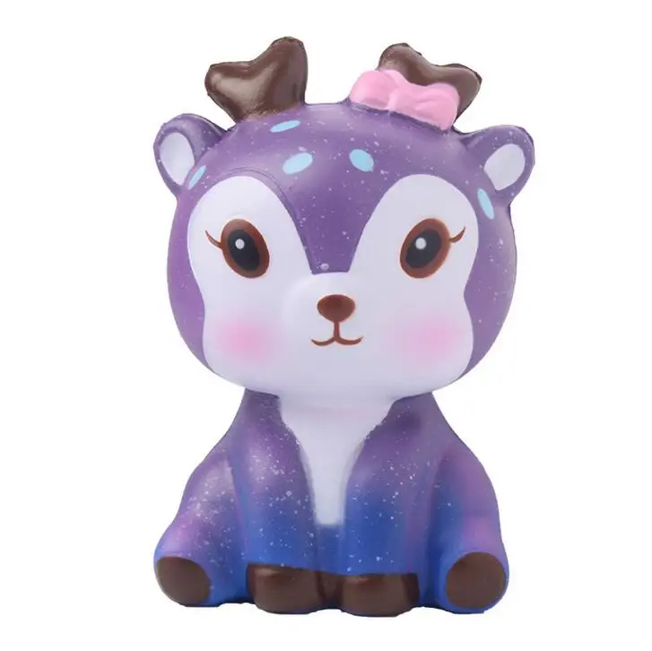 Jumbo мягкие игрушки для детей, медленно поднимающаяся антистрессовая игрушка, кот, гамбургер, фри, мягкая игрушка для снятия стресса, Забавная детская игрушка в подарок - Цвет: purple deer