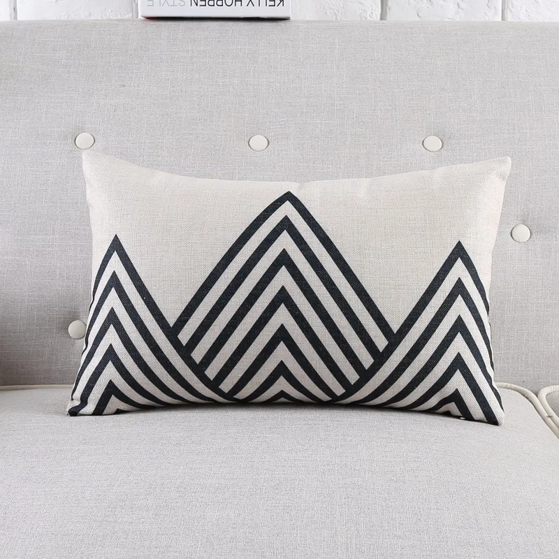 Черно белый декоративный чехол для дивана с геометрическим принтом|cushion covers