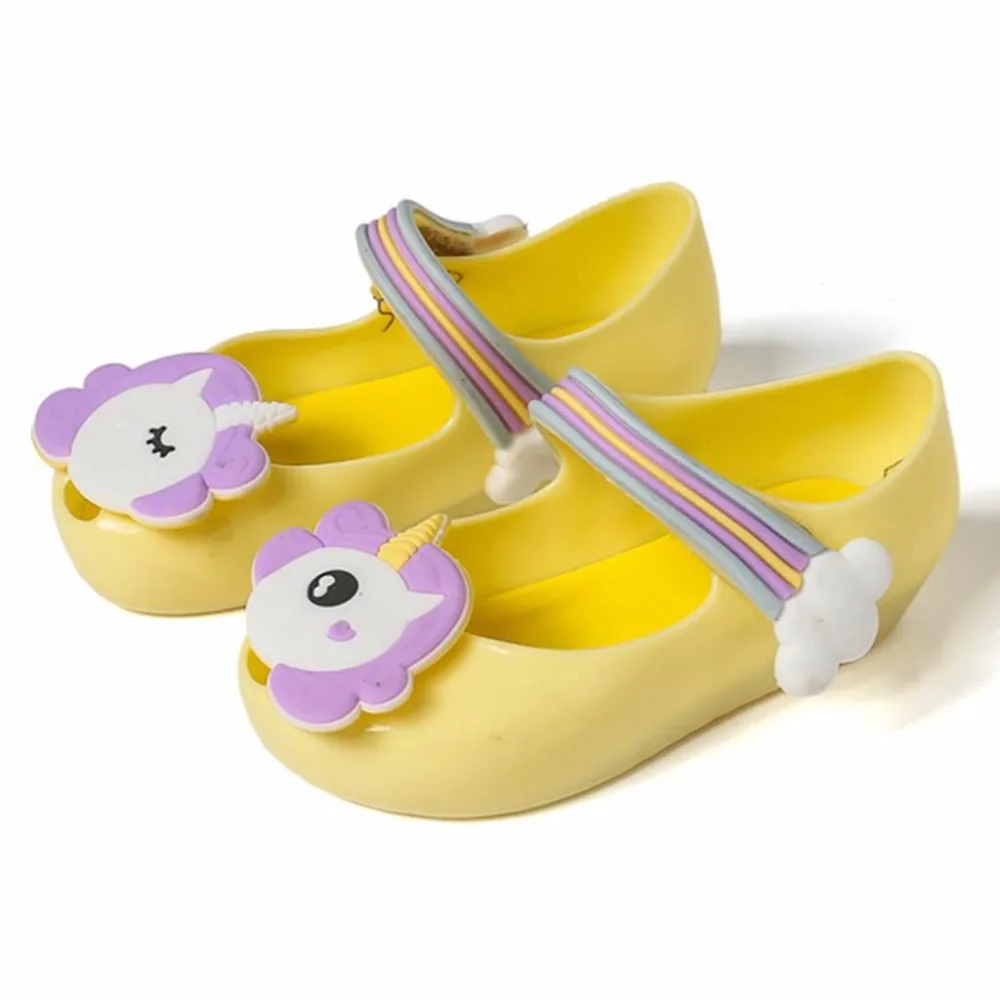 

2020 New Summer Melissa Dargon Sandals Mini Unicorn Shoes Spring Jelly Shoe Fish Mouth Girl Non-slip Kids Sandal Toddler