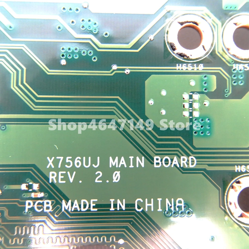 Материнская плата X756UA REV2.0 I3 6100 CPU ASUS X756U X756UJ X756UB X756UV материнская для ноутбука USB3.0