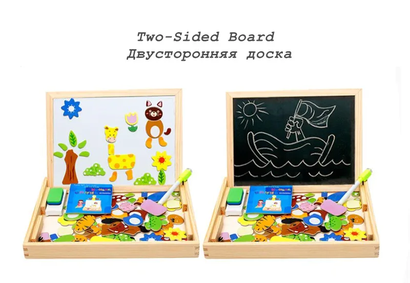 100+ шт деревянные Магнитные Головоломки, игрушки для детей, 3D головоломка, фигурка животных, автомобиль, цирк, доска для рисования, 5 стилей, Обучающие деревянные игрушки