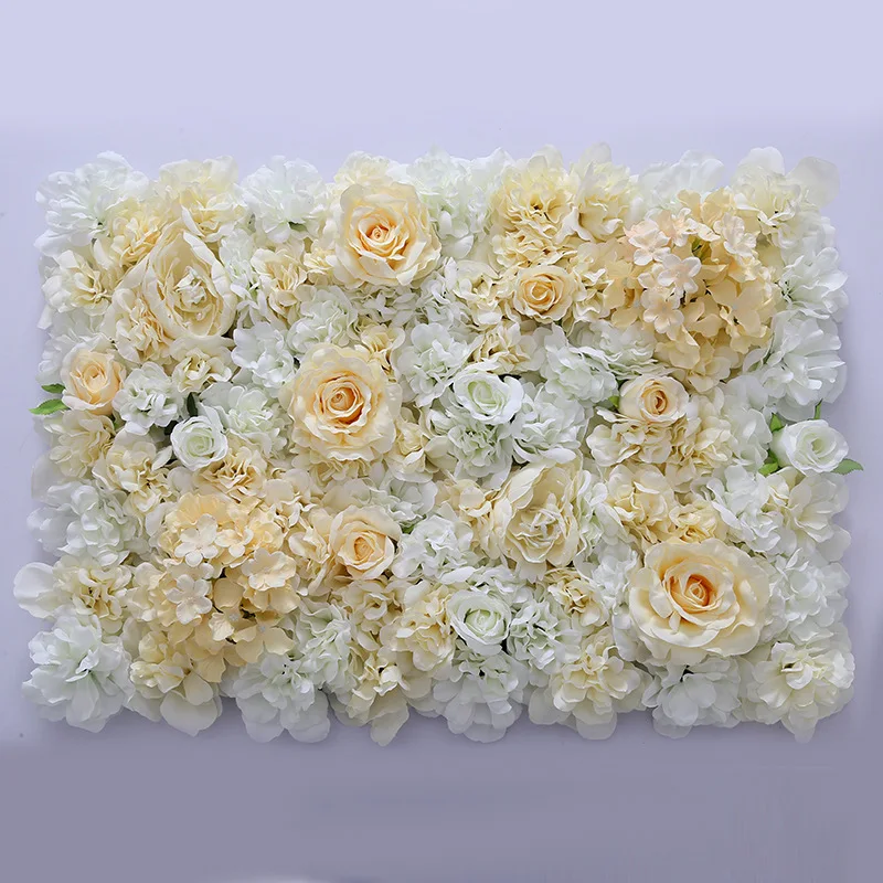 yellow Flower wall 10pcsWedding Декоративные искусственные шелковые розы, белые гортензии, пионы, цветы для сцены, отеля, вечерние украшения, Цветочные Декорации для стен - Цвет: yellow Flower wall