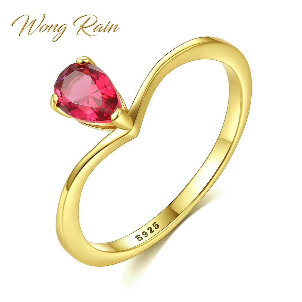 Wong Rain 100% драгоценный камень из стерлингового серебра 925 пробы искусственный