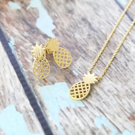 1 шт. подвески с фруктами ананас позолота посеребренные очаровательные цепочки