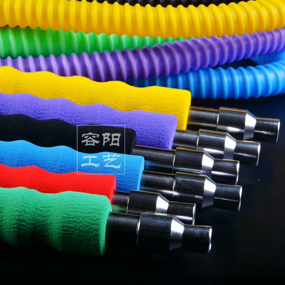 1Pcs Hot Arabian Hookah Hose Plastic High-grade Metal Aluminum Handle Accessories Chicha Pipe Smoking 1.8m Long |