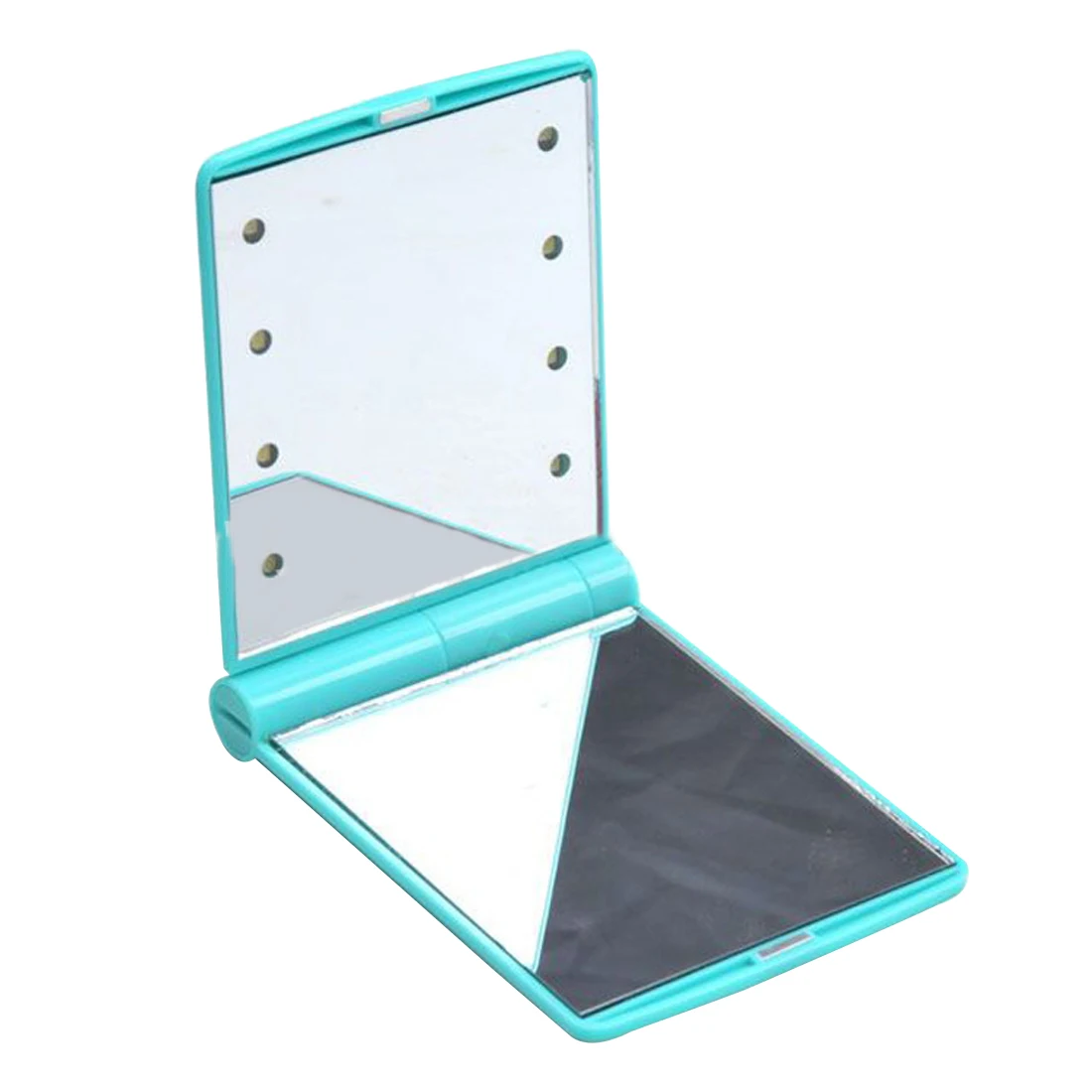 

Top sale 1Pcs Led Makeup Mirror Lady Makeup Cosmetic Folding Portable Compact Pocket Mirror 8 LED Lights Lamps