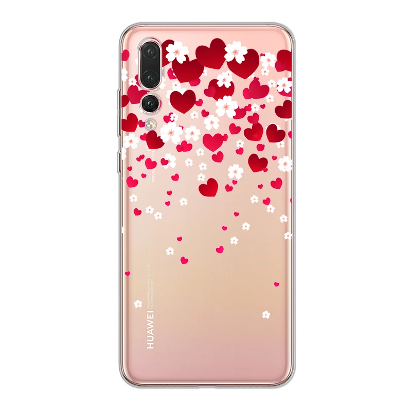 ciciber Cover For Mate 20 10 9 Lite Pro X Huawei P Plus smart 2019 Phone Cases Soft TPU Design Love Heart |