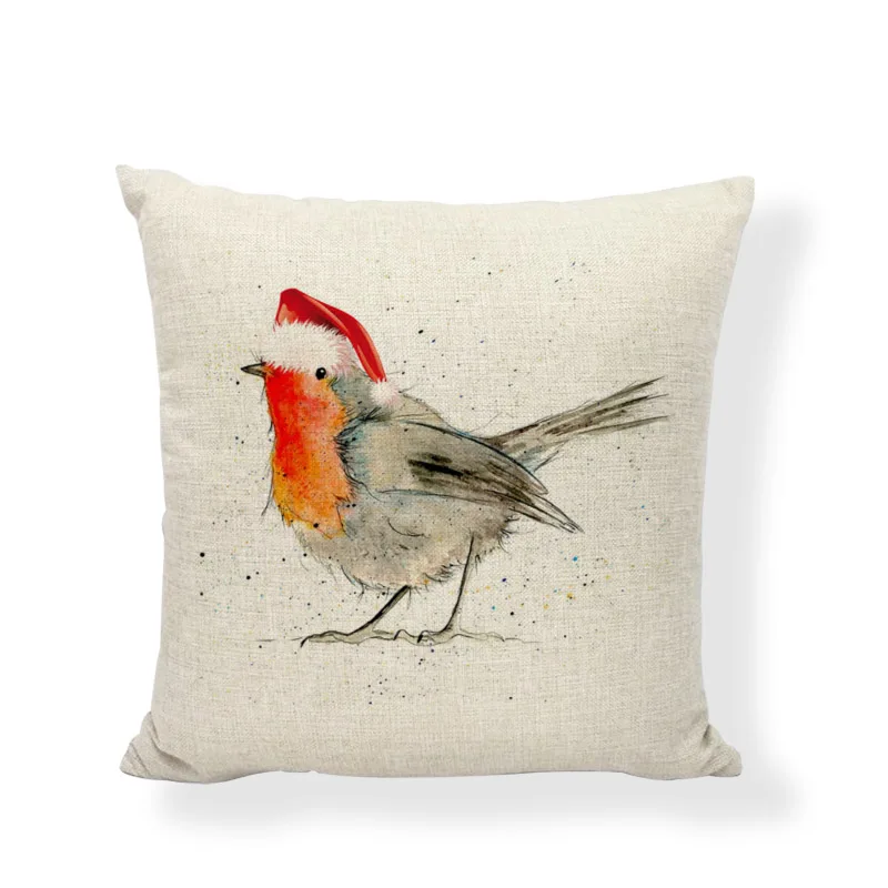 5 Christmas Animal Cushion Cover 45x45cm Flamingo Duck Deer Bird Home Bedroom Sofa Living Room New Year Gift Decoration Pillowcase - Цвет: 5
