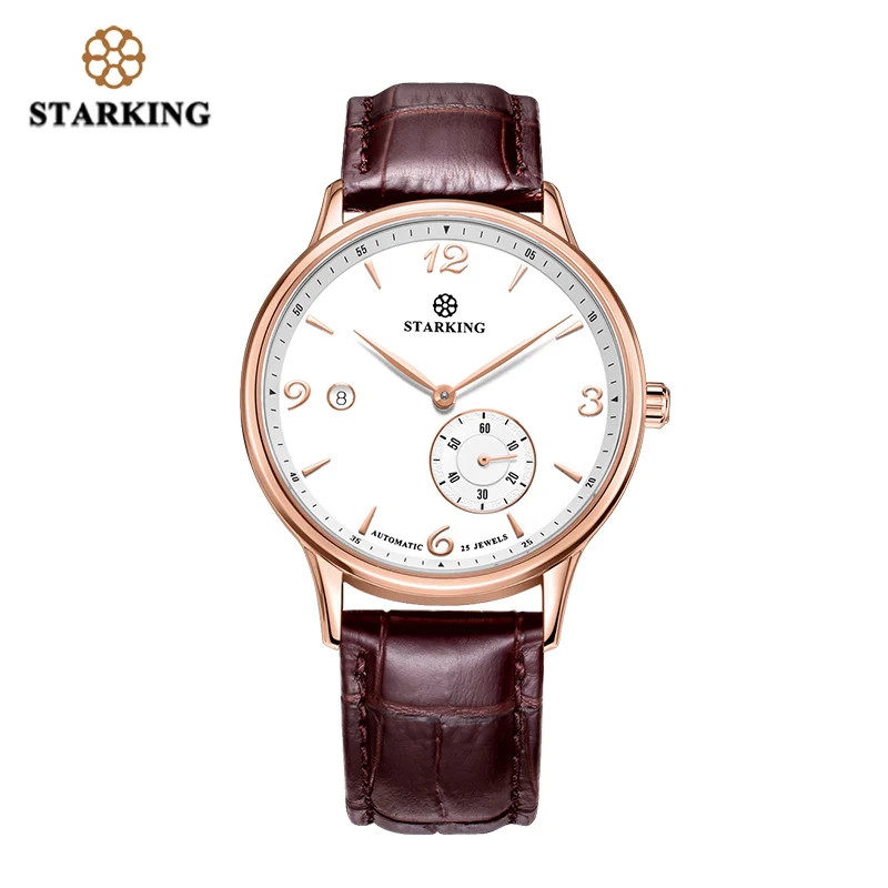 AM0215RL91 STARKING, винтажные часы, мужские, автоматические, с защитой от ветра, наручные часы, сапфировое стекло, нержавеющая сталь, часы с автоматической датой, водонепроницаемые, 5 АТМ - Цвет: AM0215RL91