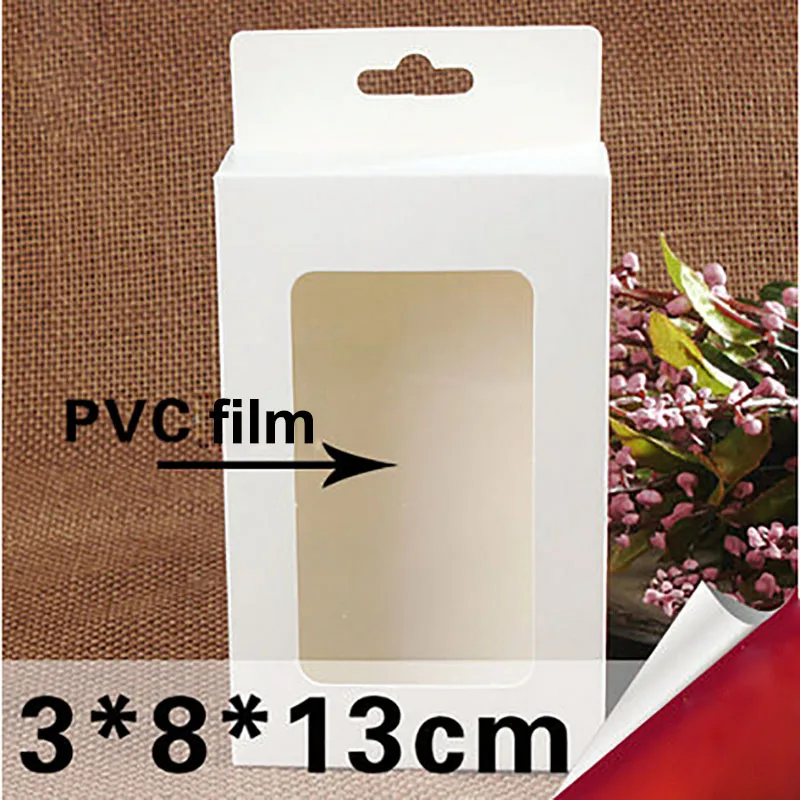 30 шт./лот белый/из черного картона с прозрачным окном отверстие для подвешивания