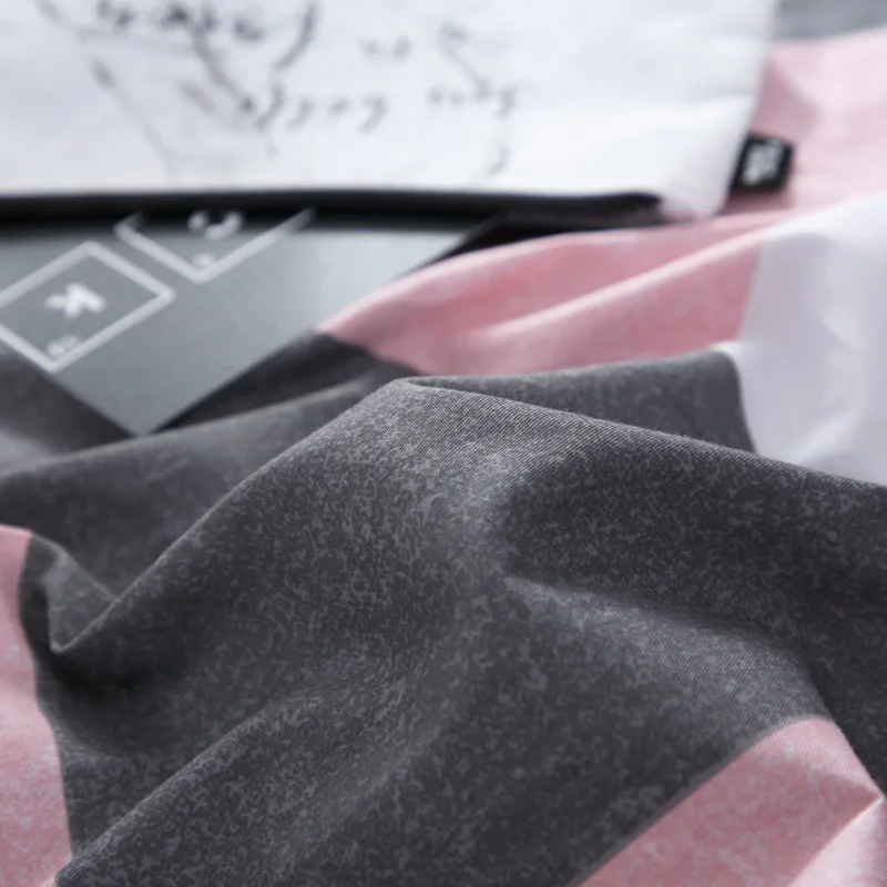 Stylish Rectangle Pattern Cotton Soft Bedding Sheet 3Pcs King Size Bed Set For Queen Sheets Flat With Pillowcase | Дом и сад