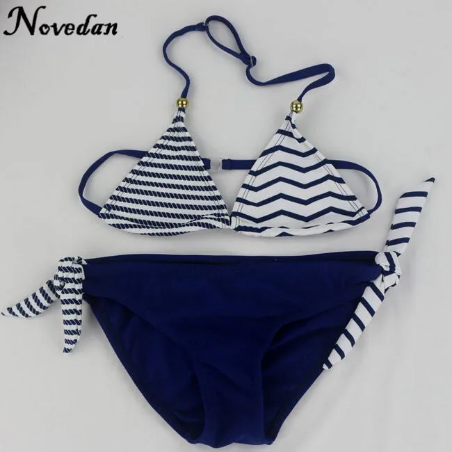 Новинка 2017 года бикини в полоску для девочек детский купальник купальный костюм