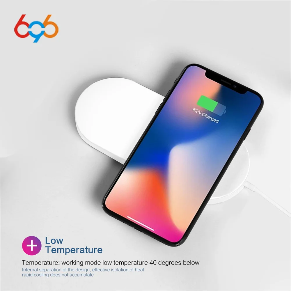 696 2в1 Qi Беспроводное зарядное устройство для быстрой зарядки Apple Watch 3 iwatch iphone X 8 plus