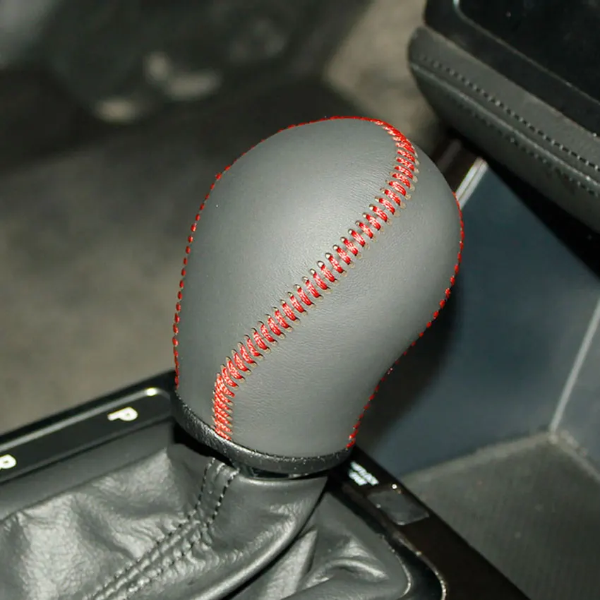 Gear cover Red PONSNY Рулевое управление автомобиля/шестерни натуральная кожа чехлы Чехол для KIA K5 2011-2012 авто ручной сшитый чехол - Название цвета: Gear cover Red