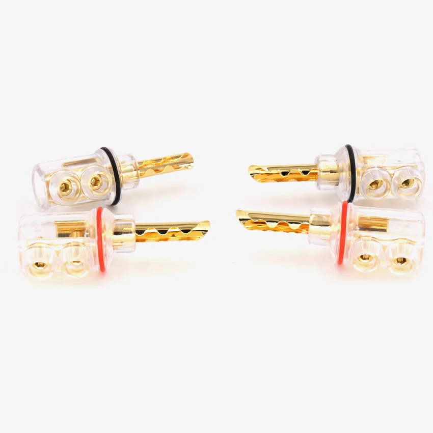 audio cable Gold plated BFA banana Transparent Cover Audio Banana Plug 1Set 4mm for speaker | Электроника