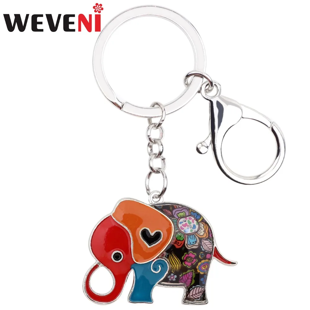 WEVENI эмалированный сплав мультфильм джунгли брелок для ключей со слоном подарок
