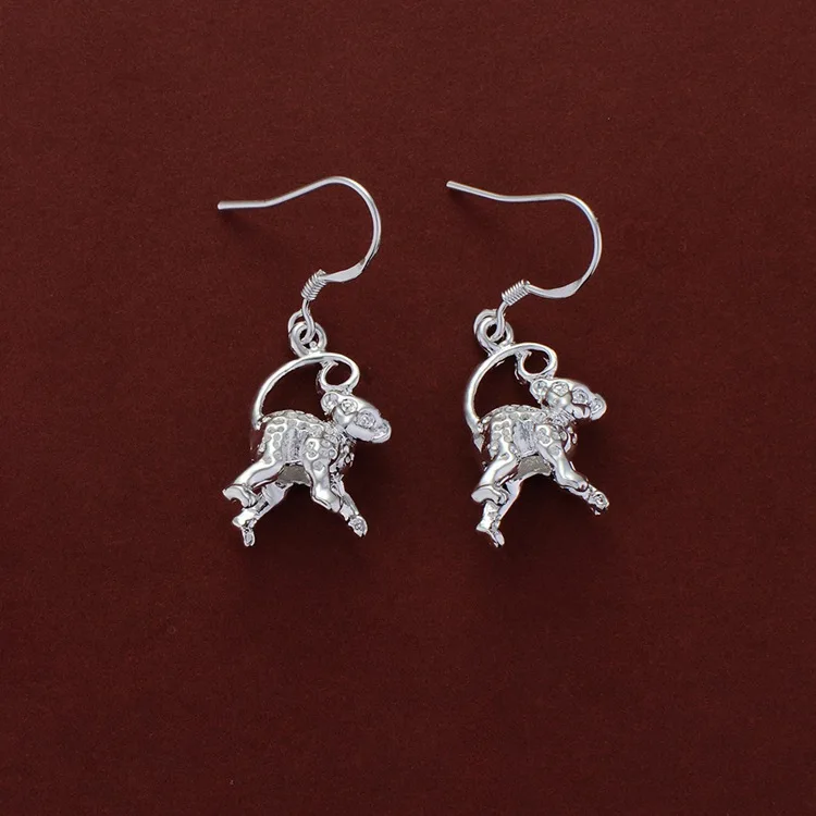 Новое поступление милые серьги-подвески с серебряным покрытием в виде обезьяны
