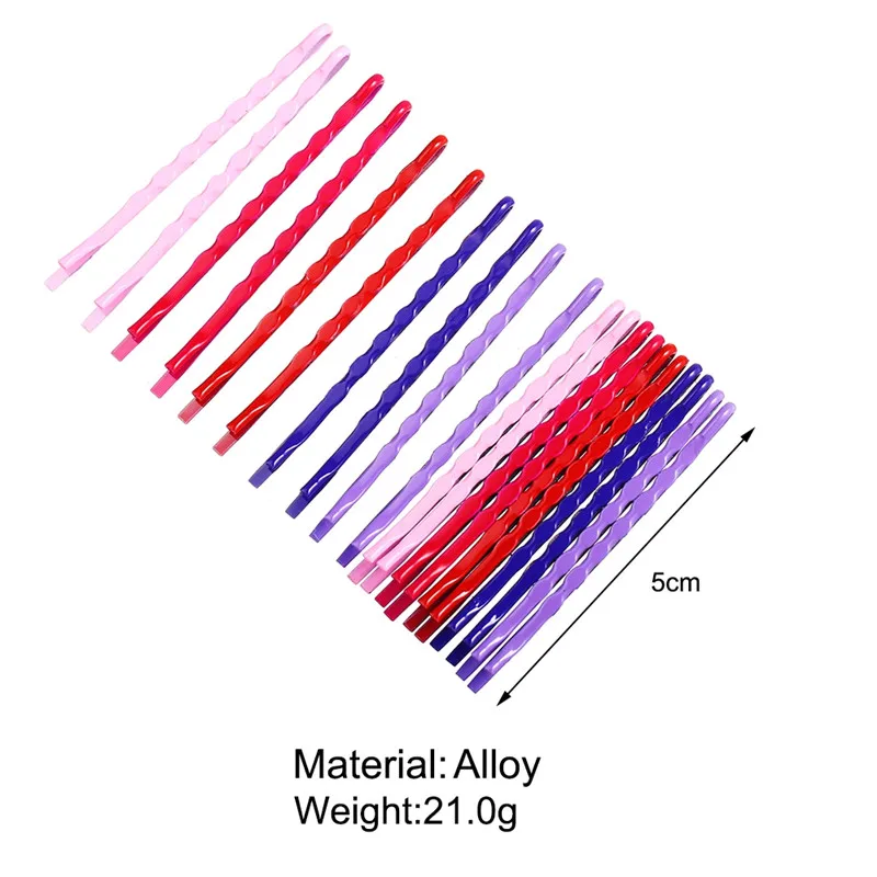 20 PCS/lot Ins Fashion Strip Wave Hair Clip for Women Girls Cute Candy Colors Barrette Pins Headband Accessories | Аксессуары для