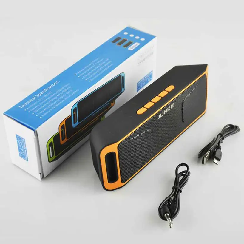 Стерео Портативная Bluetooth колонка с двумя басами для спорта FM радио картой RadioTF USB