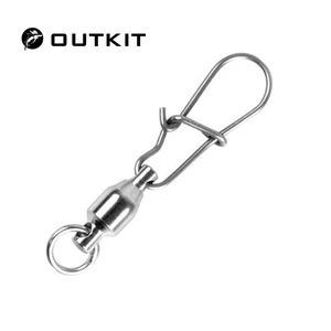 OUTKIT 10 шт.шариковый подшипник рыболовный вертлюг с симпатичной застежкой Серебристая нержавеющая сталь жесткая рыболовная приманка коннектор аксессуары