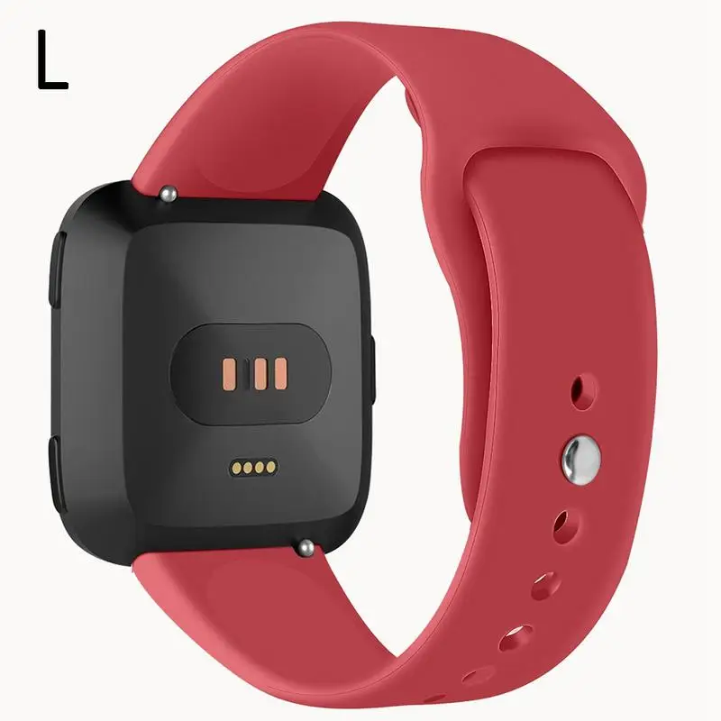 Red Мягкие силиконовые Замена спортивные часы-браслет ремешок для Fitbit Versa Lite Edition браслет 15 цветов S L Размер - Цвет: Red