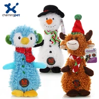 charmingpet pet dog toys reindeer snowman penguin pet training squeak toys