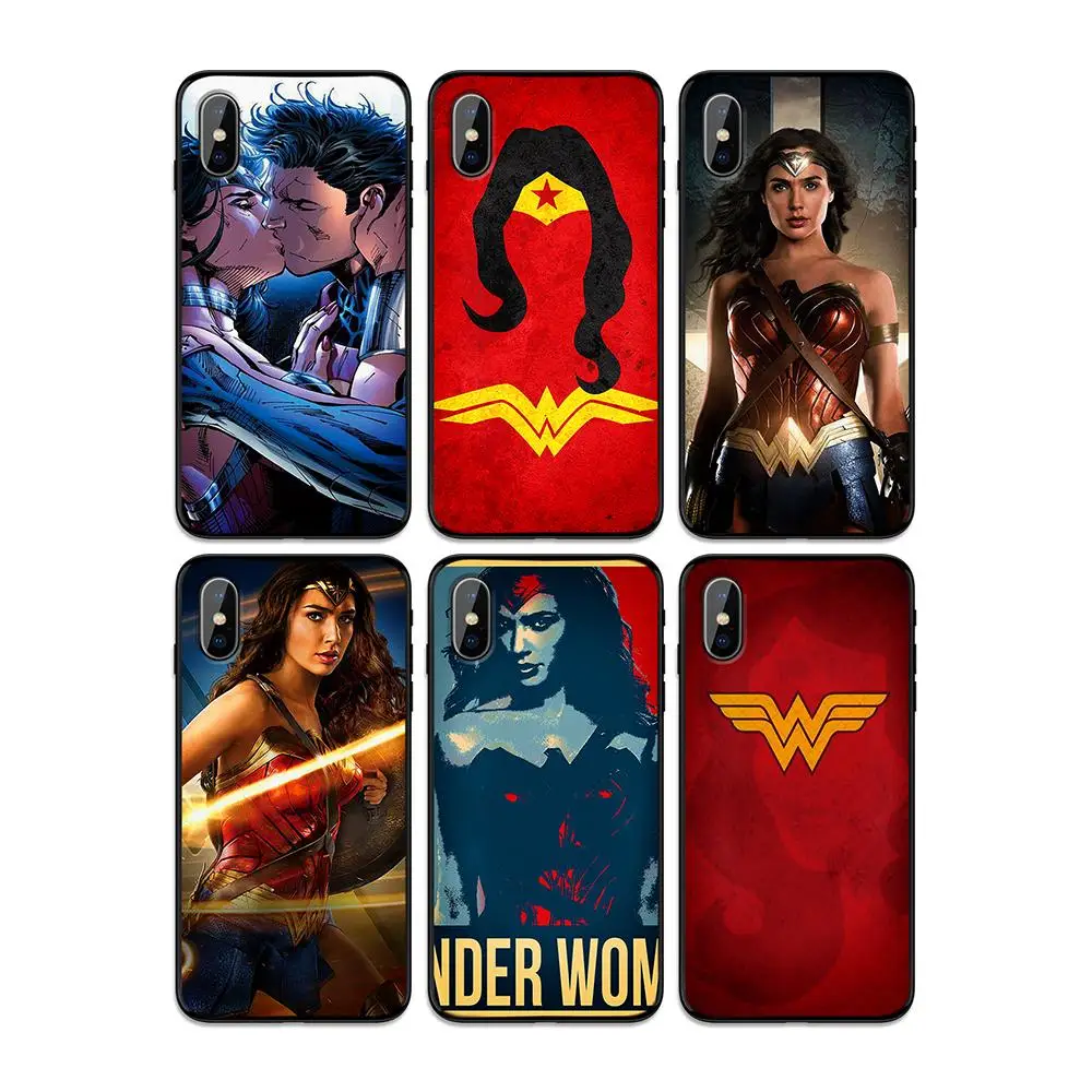 Justice League Wonder Woman мягкая термополиуретановая крышка-чехол для Apple iPhone 6 6S 7 8 Plus 5 5S SE X