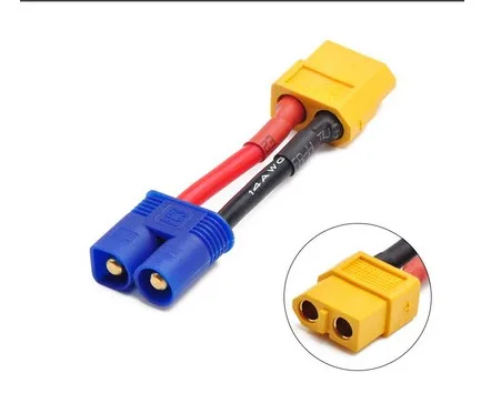 Amass XT60 Женский к EC3 разъем адаптера 14AWG кабель провода 50 мм для RC Lipo зарядное
