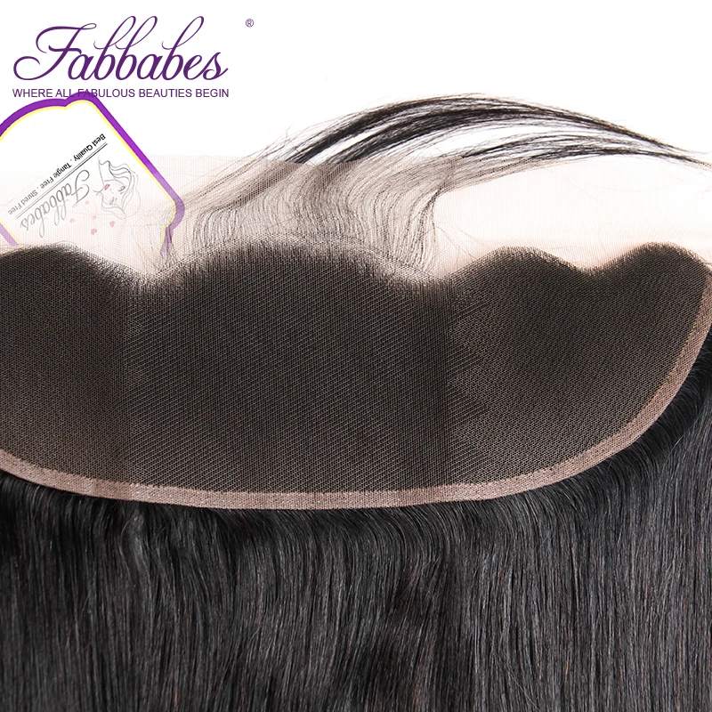 Fabbabes волос 13*4 уха до Малайзии прямые волосы кружева фронтальной 100% человеческих