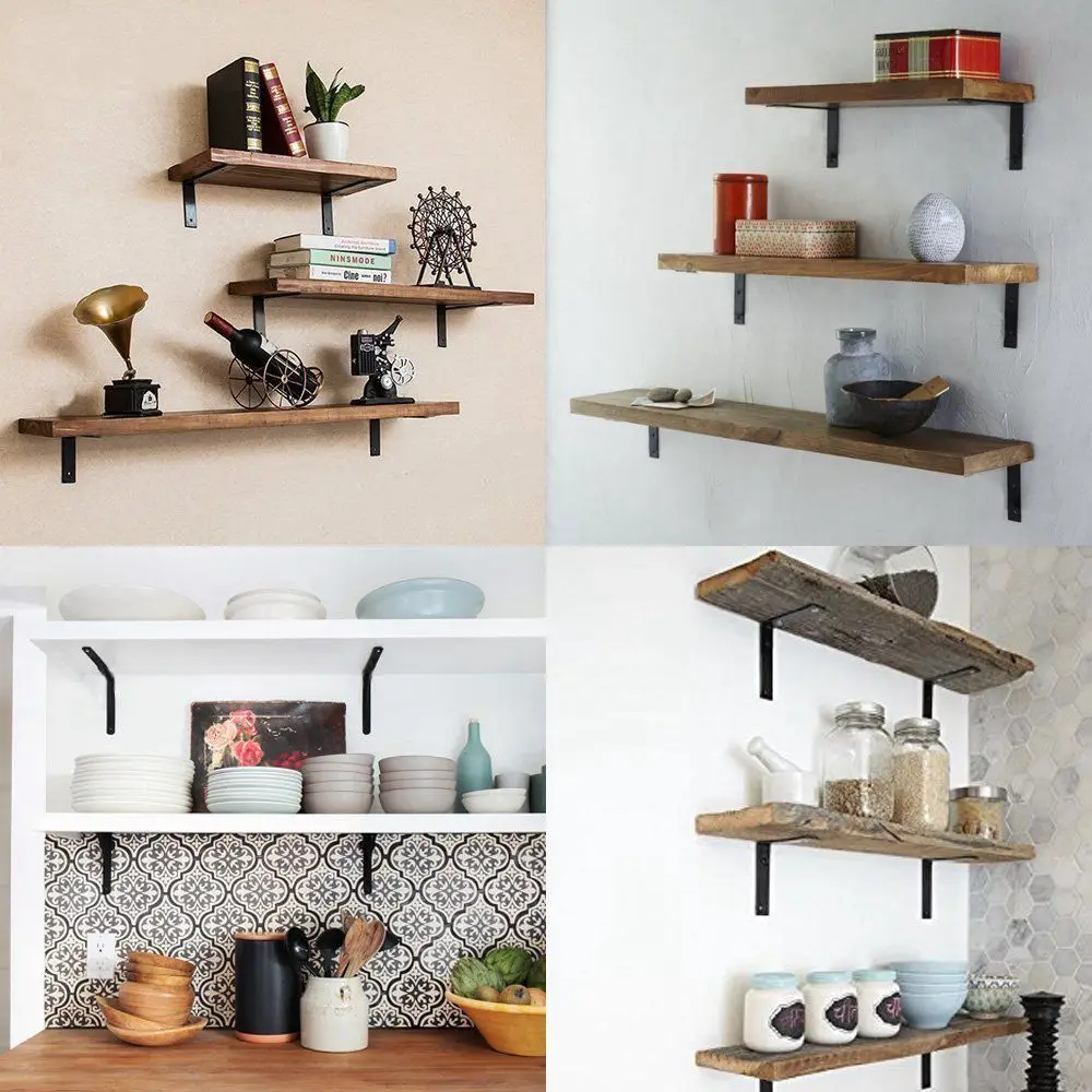 4 PCS Stainless Steel Duty &quotL&quot Decorative Corner Brace Angle Bracket Shelf Support Furniture Connector Industrial Decora |