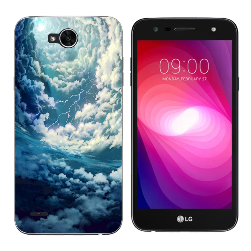 Силиконовый чехол для LG X Power 2 K10 с ручным принтом мягкие термополиуретановые