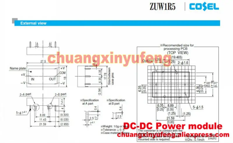 ZUW1R54812 COSEL DC-DC модуль питания постоянного тока 48 В-+ 12 В-12 в 1 5 Вт изолированный блок
