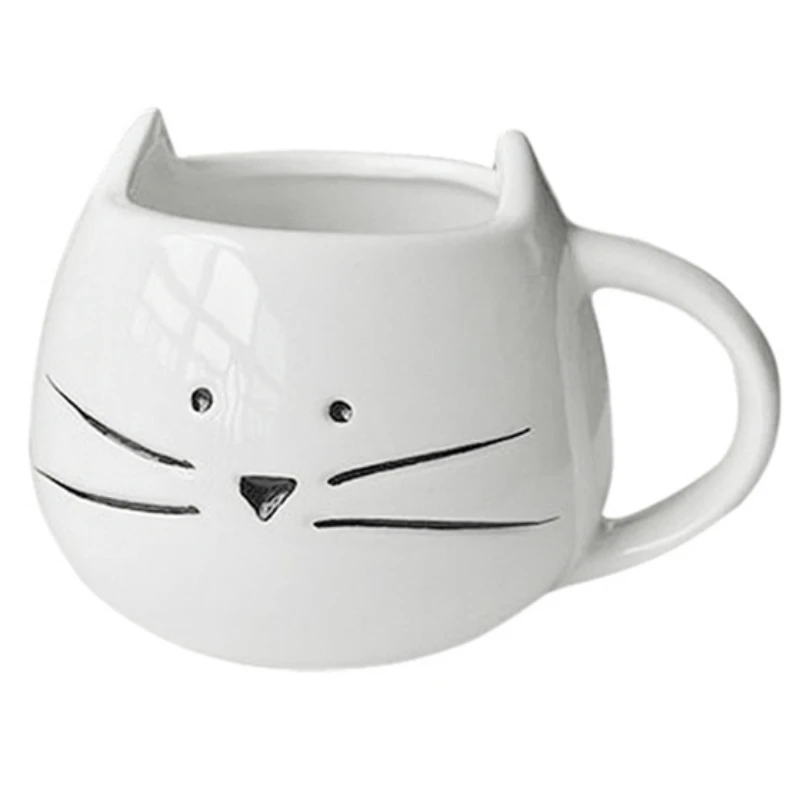 Кружка кофейная креативная с котенком Керамическая изображением белого кота
