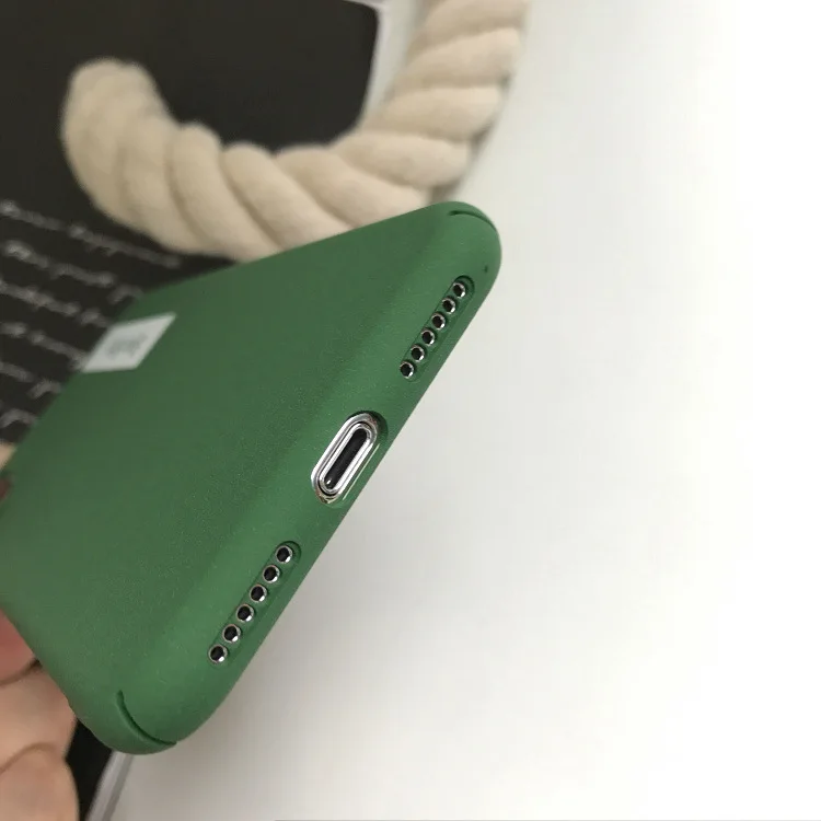 Solid color Simple Letters Korean Phone Case For iPhone X 7 Puls 6 6S Cases Rock Sand Texture Hard Back Cover Bule Green |