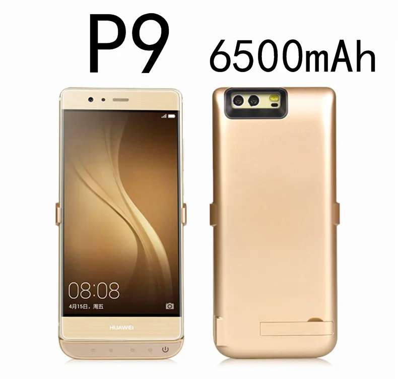 8000/6500 мАч чехол для зарядного устройства для huawei P9 Plus P10 Plus внешний аккумулятор чехол для зарядки - Цвет: P9-Gold