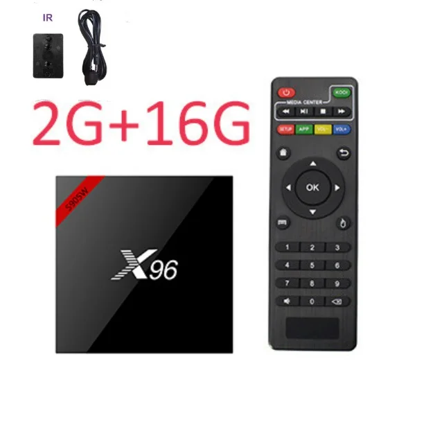 10 шт./лот X96W Android 7,1 Smart tv box 1G 2G Amlogic S905W Четырехъядерный 4K 2,4G WiFi медиаплеер X96 S905W телеприставка - Цвет: 2G 16G with IR