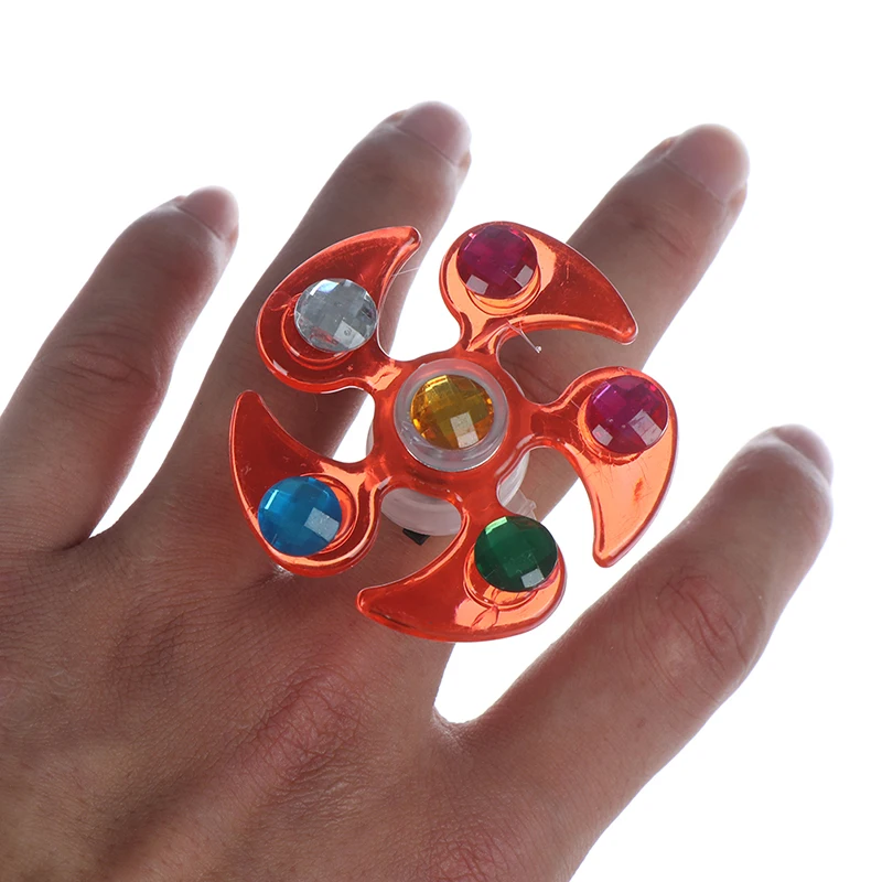 1 шт. игрушка Fidget Spinner Зажигалка Flow rings забавная Светодиодная лампа крошечная