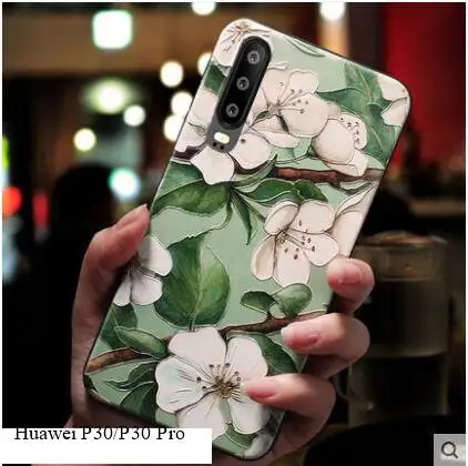Чехол для Huawei P30 Pro мягкий силиконовый чехол телефона из ТПУ с 3D рисунком тиснения