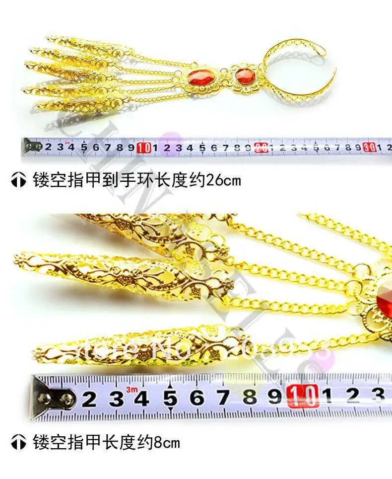 belly dance bracelet costume jewelry Indian dance bangle avalokitesvara nail sets false nail cover hand ring props