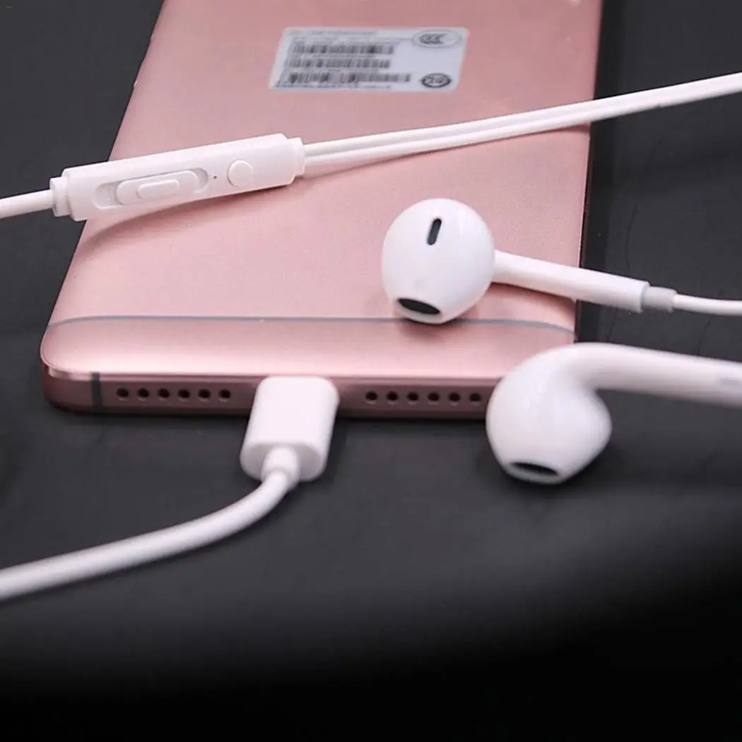 Usb type C Проводная гарнитура в ухо Музыка наушники смартфон линии управления с