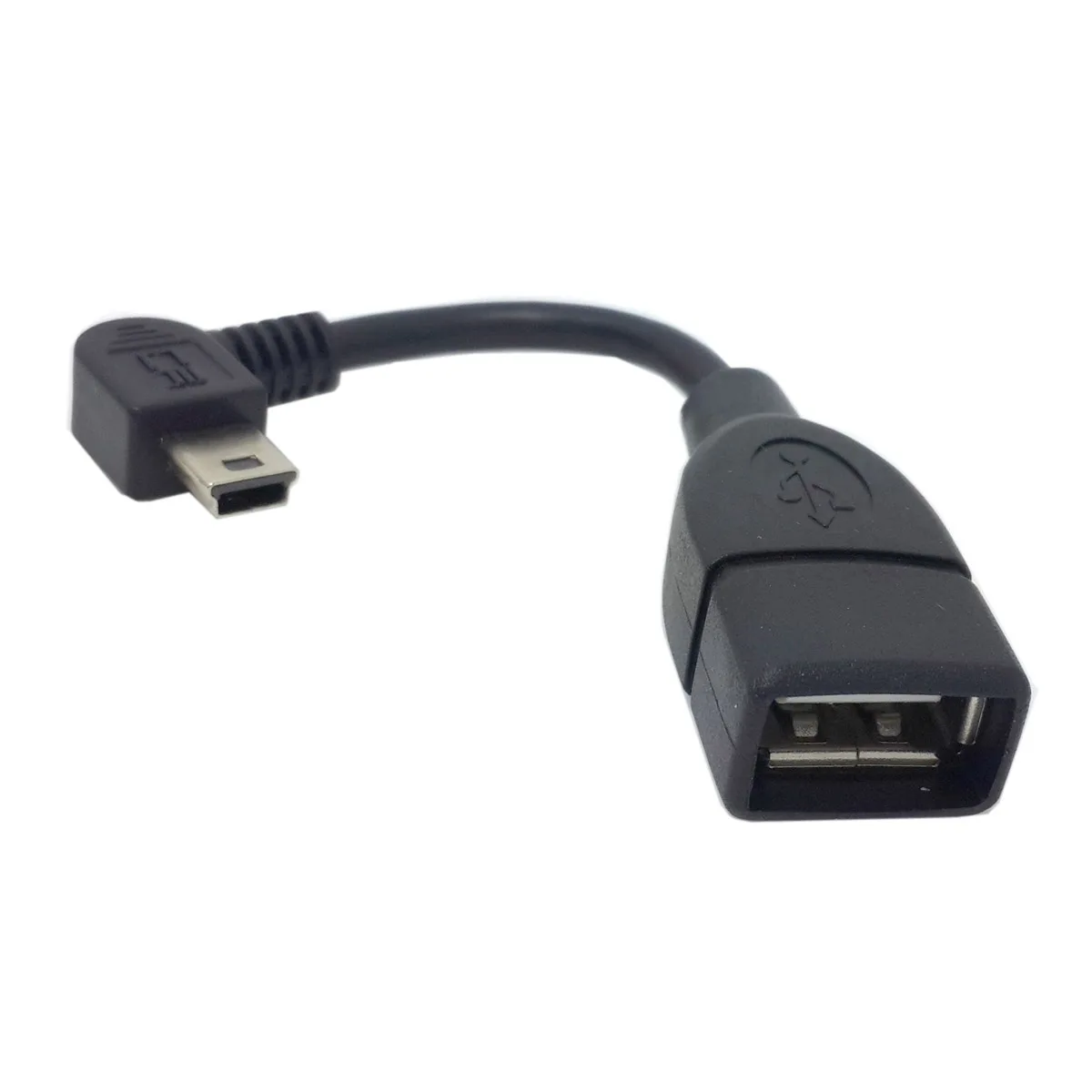 

Xiwai USB 2.0 A Female OTG to Left angled 90 Degree Mini B Male Cable 10cm