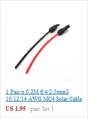 10 м 30ft x 10AWG 12AWG 14AWG 2.5mm2 4mm2 6mm2 ПВХ изолированные электрические MC4 соединительные кабели панели солнечных батарей подключение Назад 5 М+ Красный 5 м
