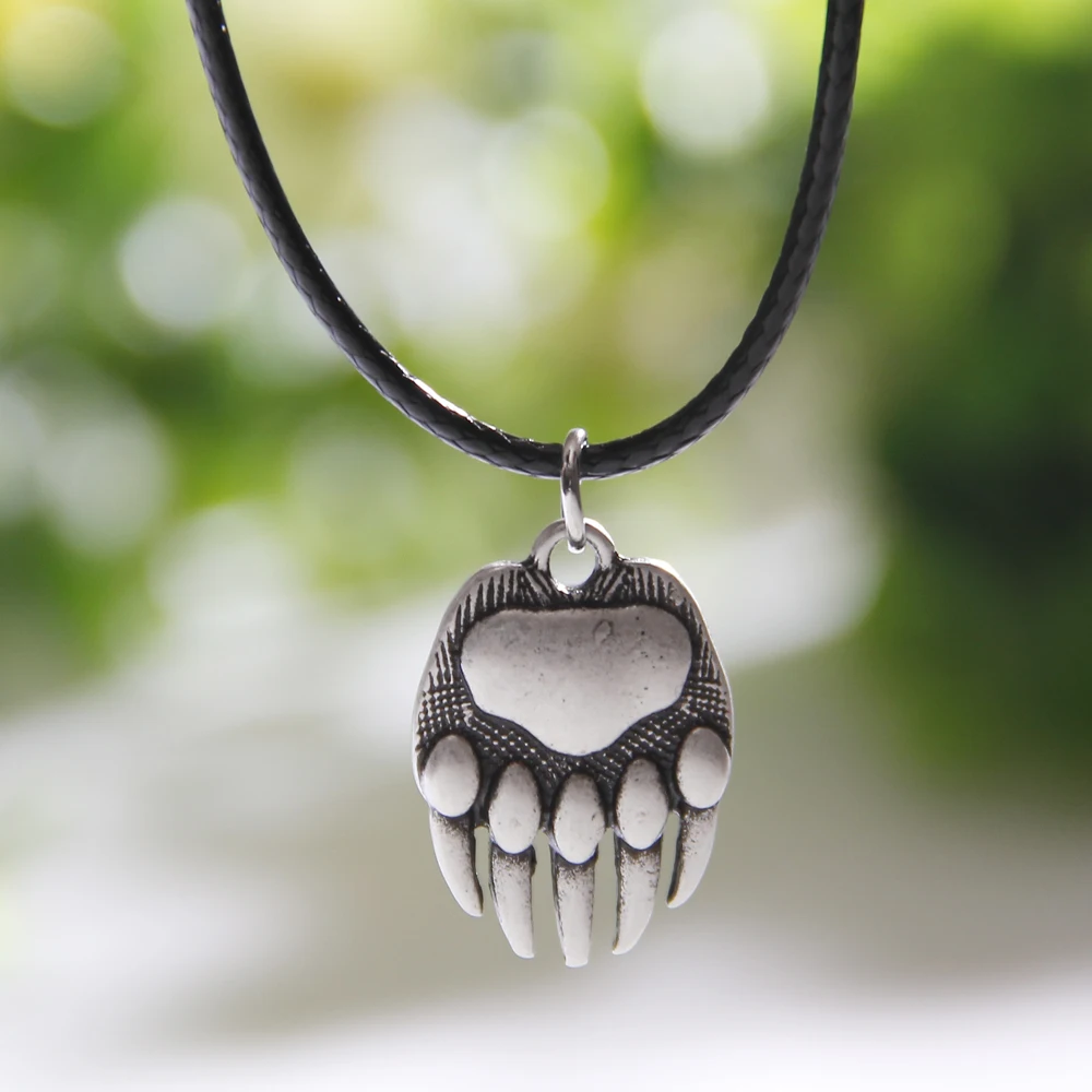 Медведь ожерелье в форме Лапы Ожерелье лапы s & Подвески животных Lover Серебряный