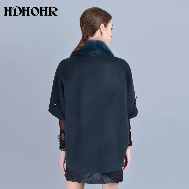 Лидер продаж 2019 Кашемировое Пальто HDHOHR женская зимняя куртка с воротником из