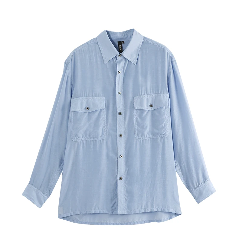 

Toyouth New Fashion Women Double Pocket Vintage Blouse Shirts Female Boyfriend High Street Turn Down Collar Solid Blouses Tops