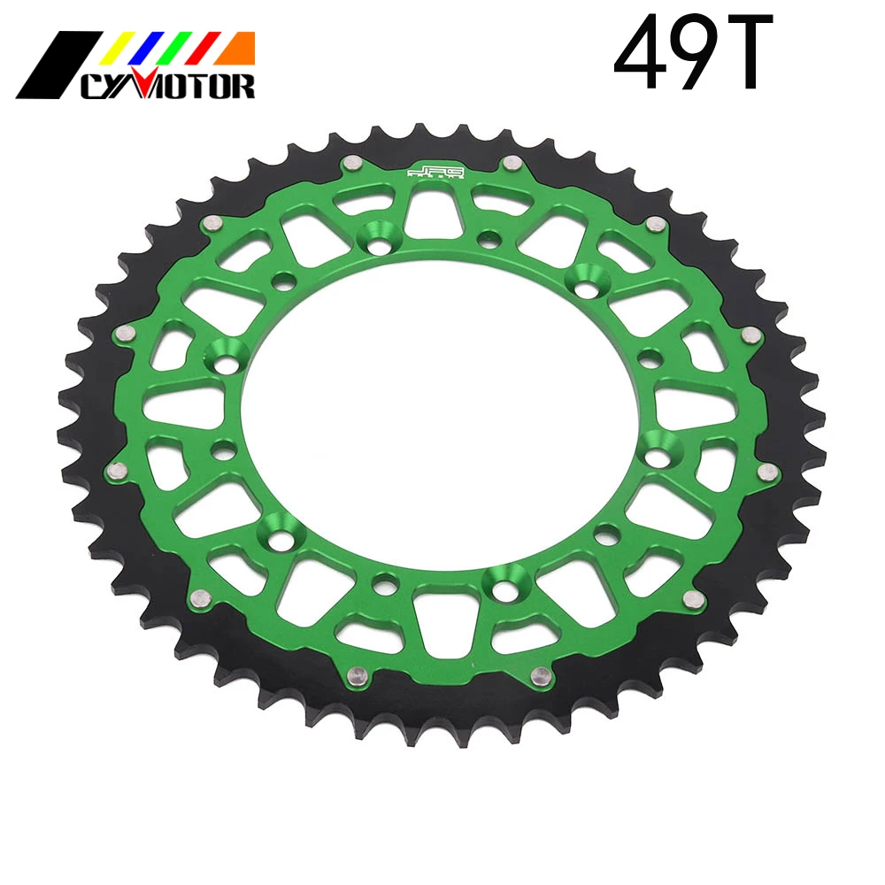 49T Мотоцикл 42-48, 49, 50, 51, сзади звездочки для KAWASAKI KX125 KDX200 KX250 KX500 KX KLX KDX РМЗ 125 200 250 500 - Цвет: 49T
