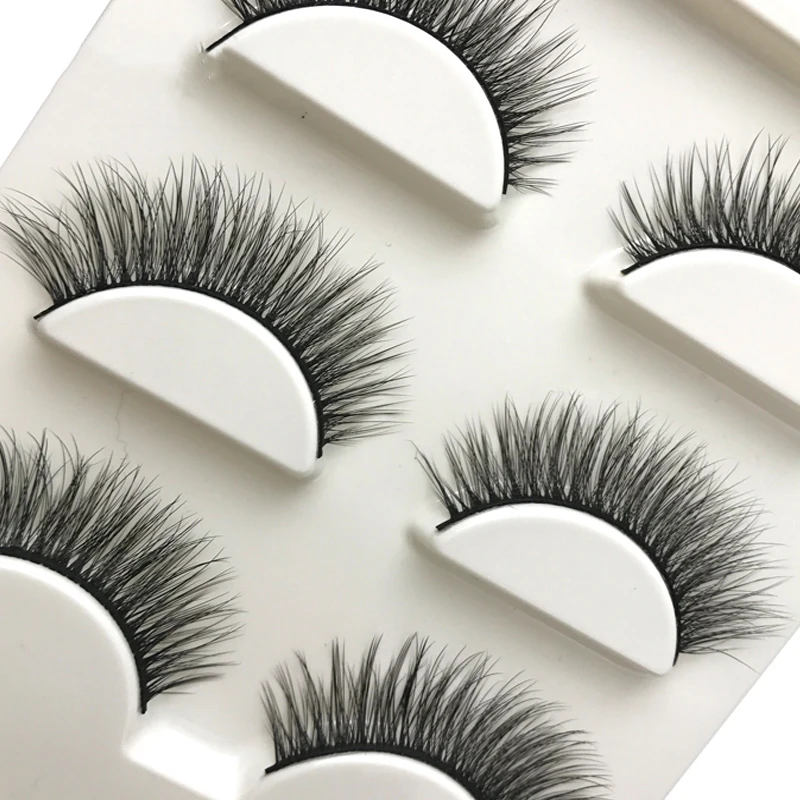 MOONBIFFY Fake Lashes Long Makeup 3D Mink Extension Eyelash Eyelashes For Beauty 3 Pairs Natural False | Красота и здоровье